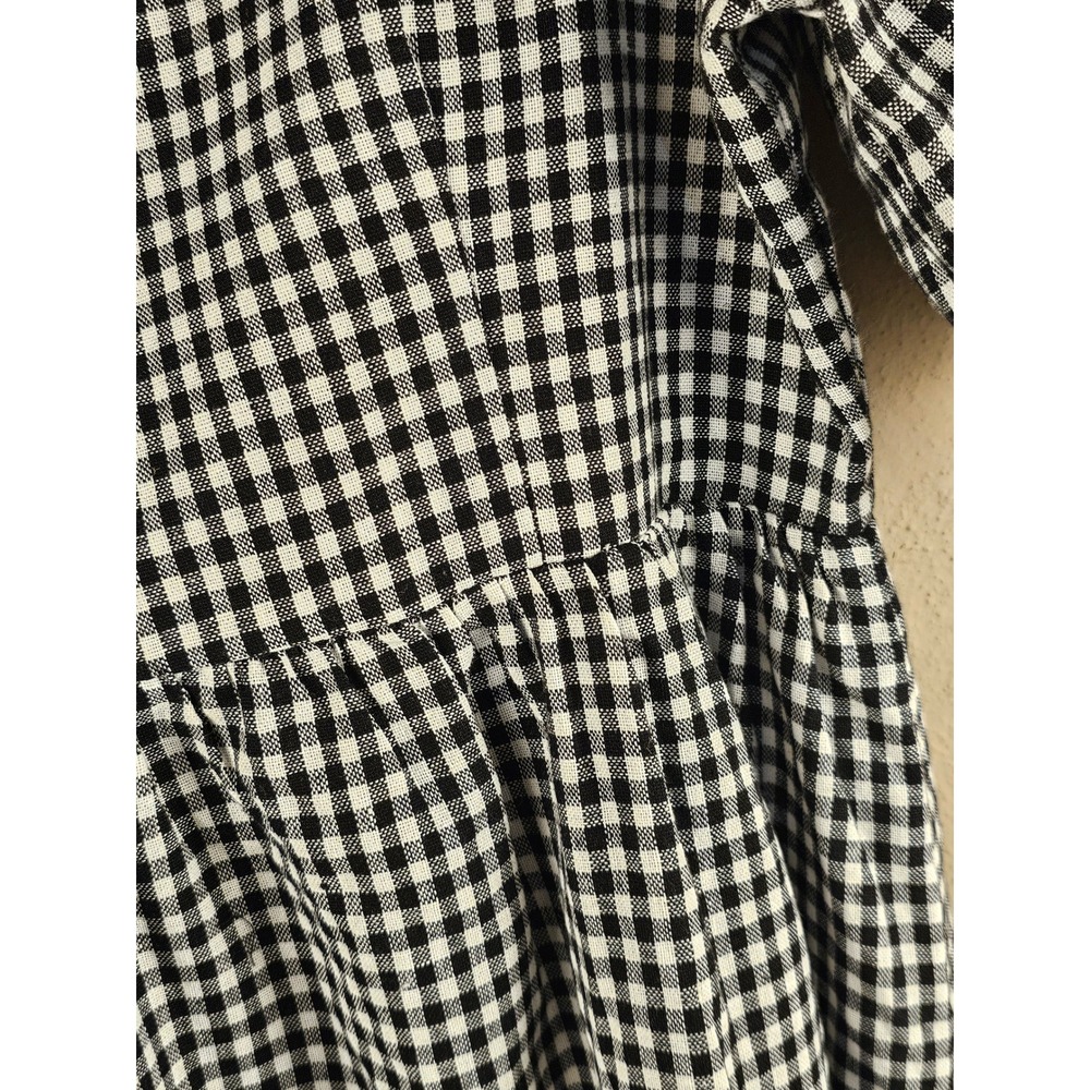 Pomander Place Tuckernuck Womens Abigail Black White Gingham Dress Medium - Picture 3 of 5